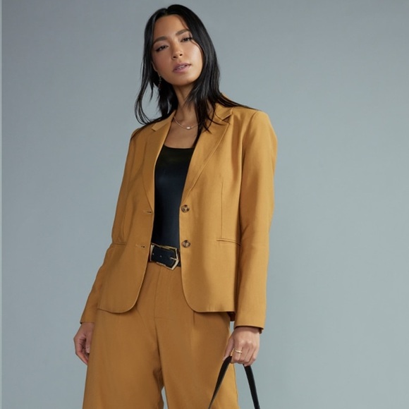 Miami Kenna Twill Blazer Women’s Size Medium Tan - Picture 1 of 12